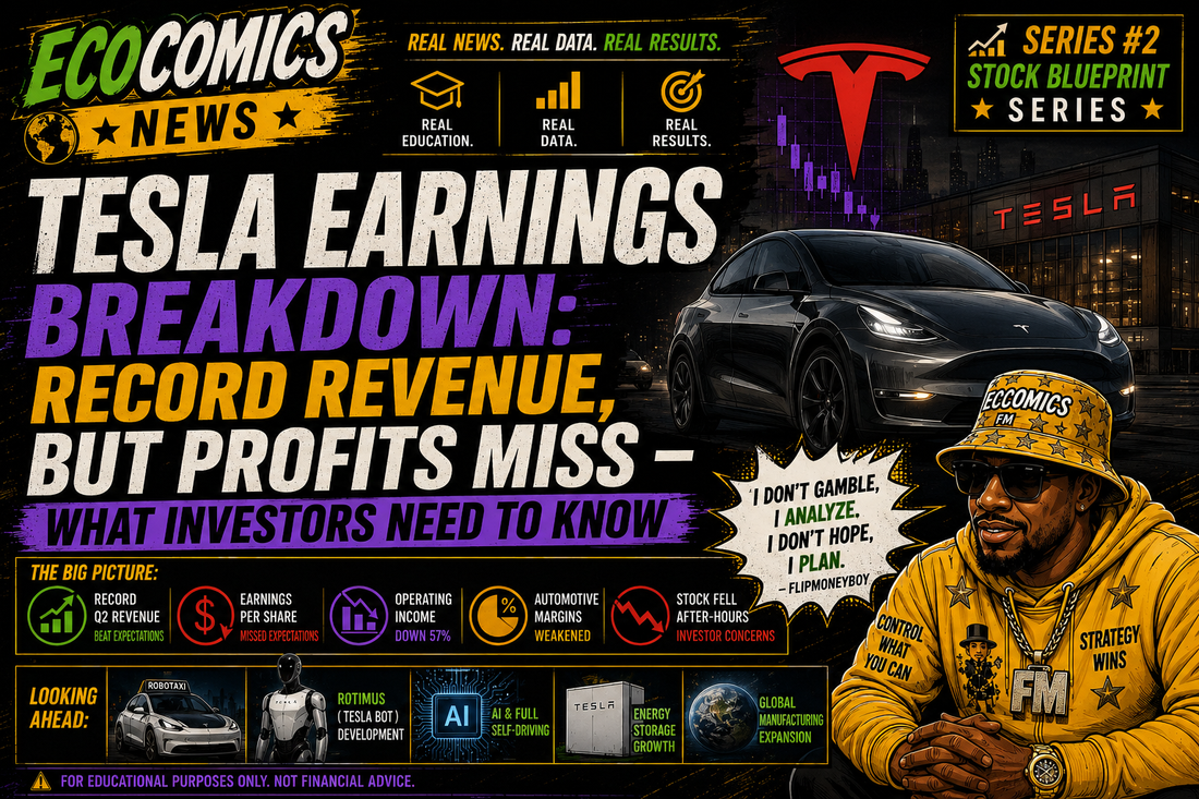 ECOCOMICS ACADEMY FLIPMONEYBOY BREAKS DOWN TESLA (TSLA) RECORD REVENUE... BUT PROFITS MISS EARNINGS BREAKDOWN – PART 1  REAL EDUCATION • REAL DATA • REAL RESULTS