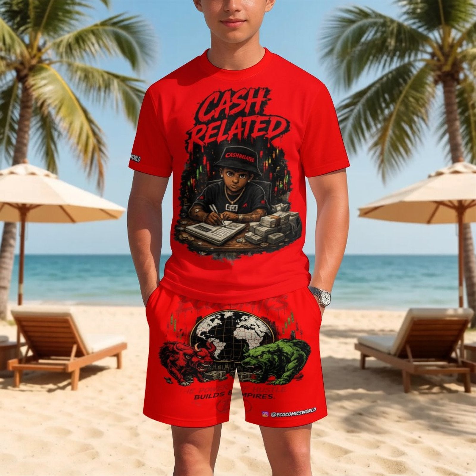 Ecocomins Cash Related Teen T-shirt Set RED