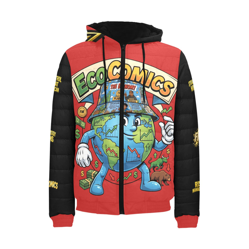 Ecocomic Bubble Jacket red and black Hooded Jacket
