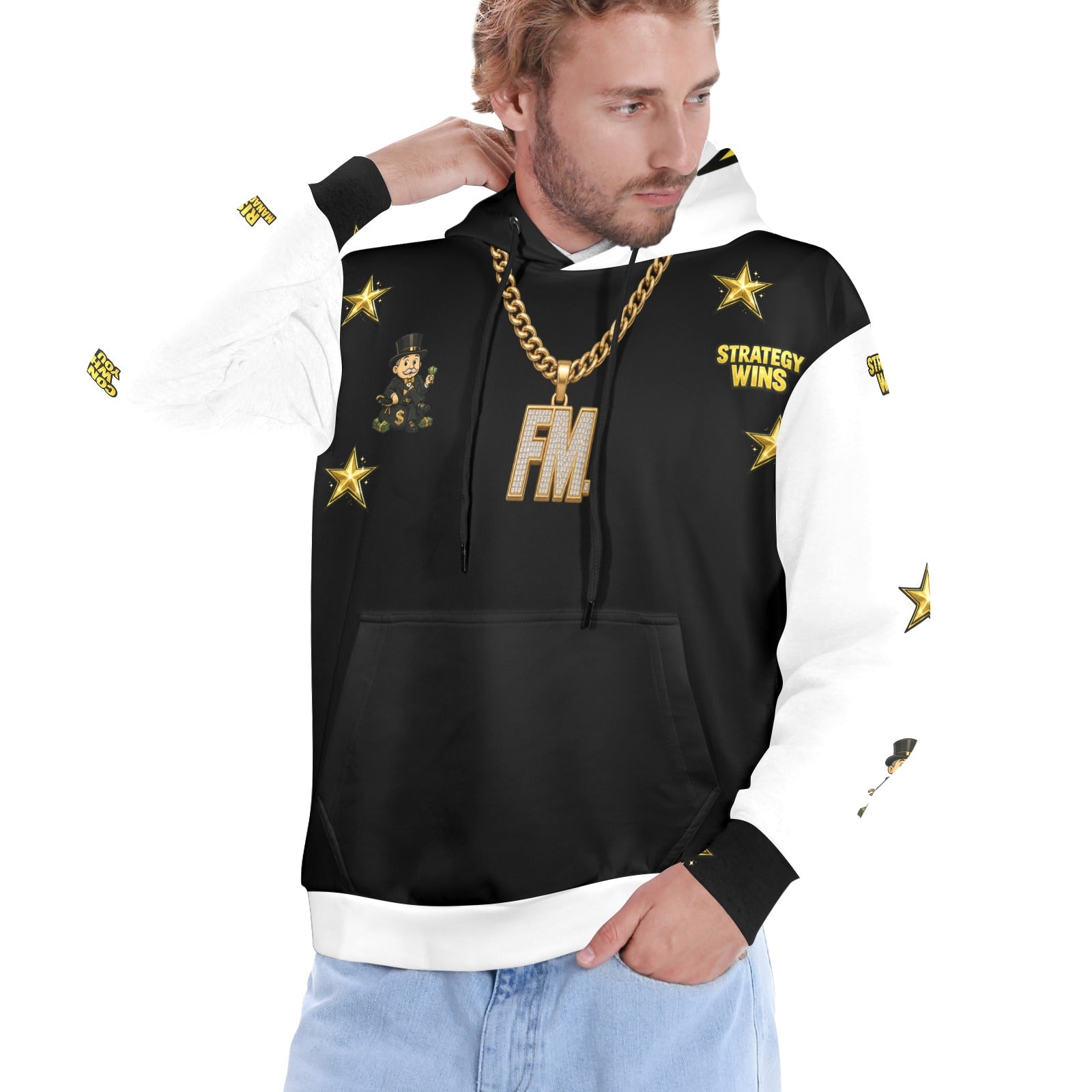 Ecocomics Hoodie Black & white Men's Hoodie