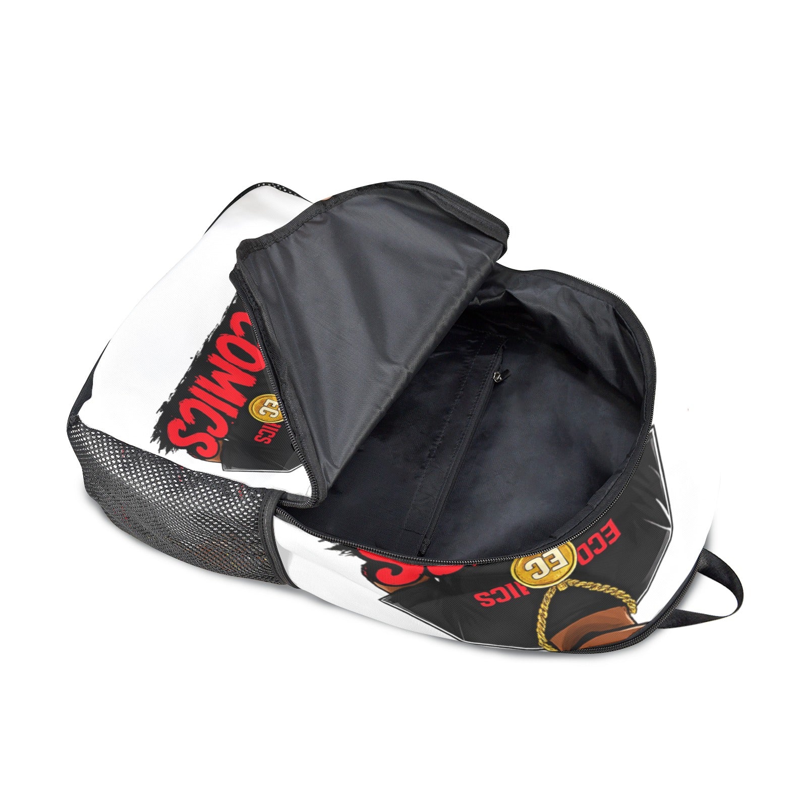 Ecocomics Learn Invest Build Fabric Backpack with Side Mesh Pockets