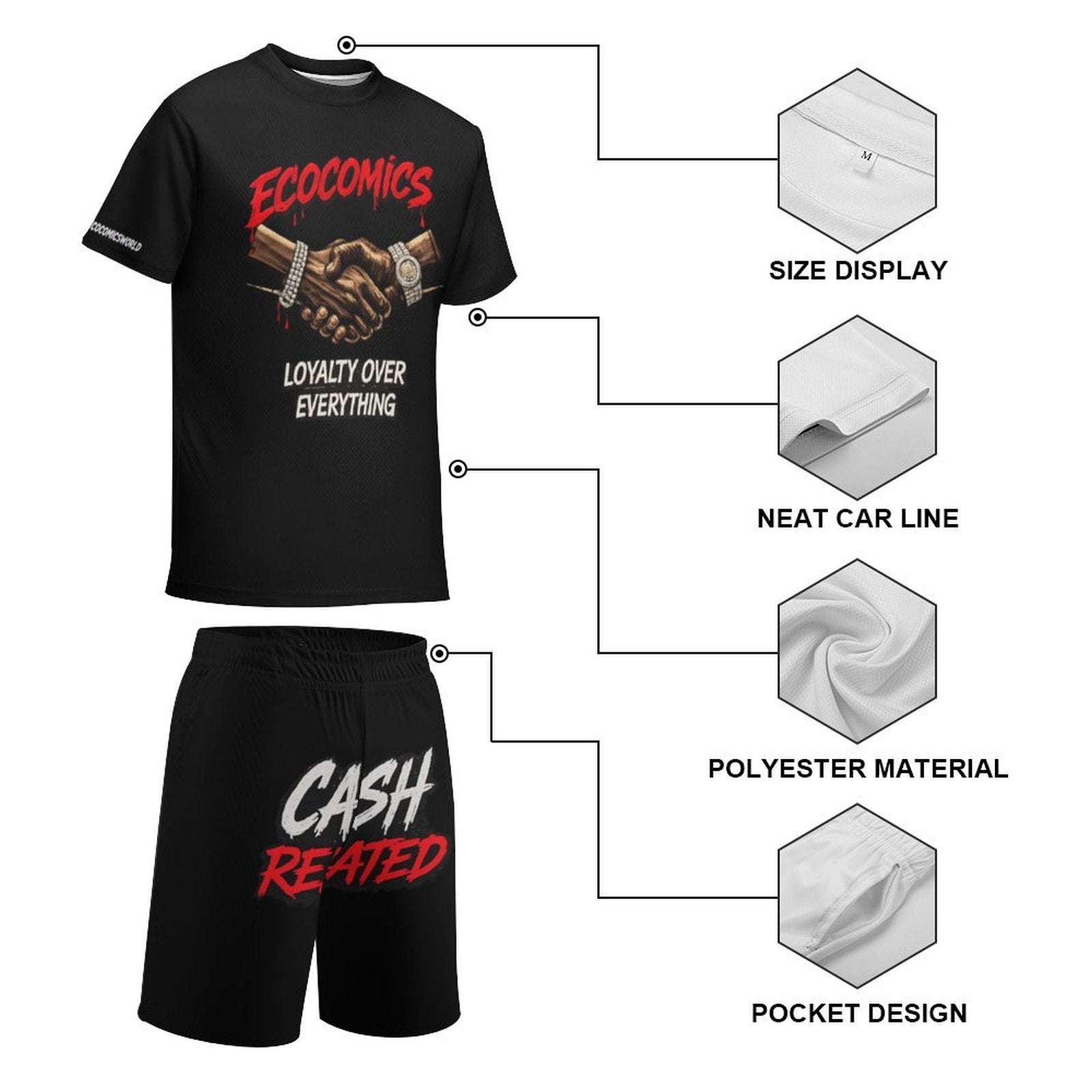 Ecocomics Cash Related Black Teen T-shirt Set