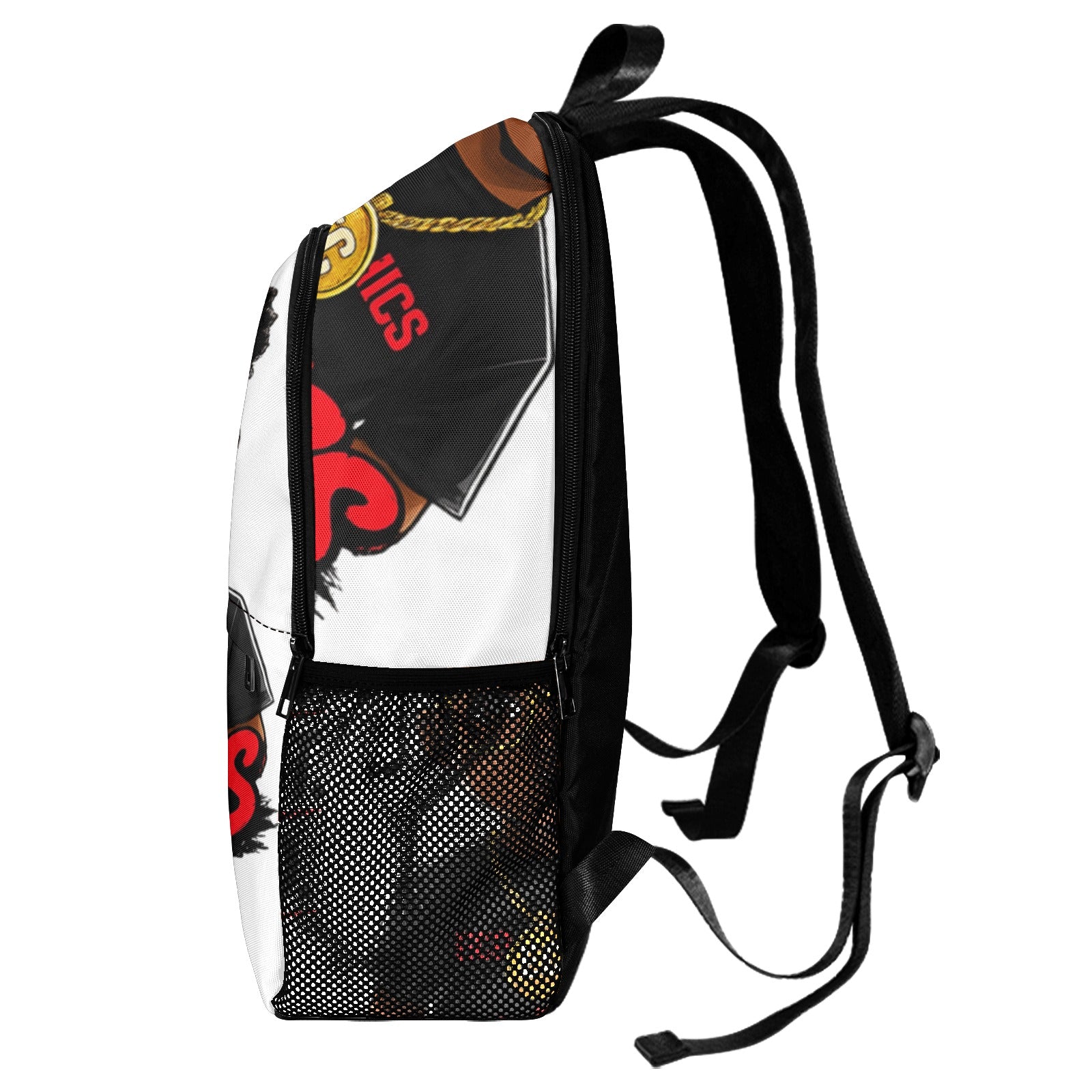 Ecocomics Learn Invest Build Fabric Backpack with Side Mesh Pockets