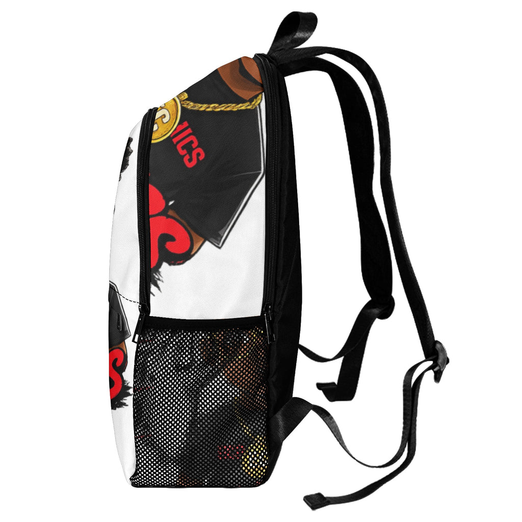 Ecocomics Learn Invest Build Fabric Backpack with Side Mesh Pockets
