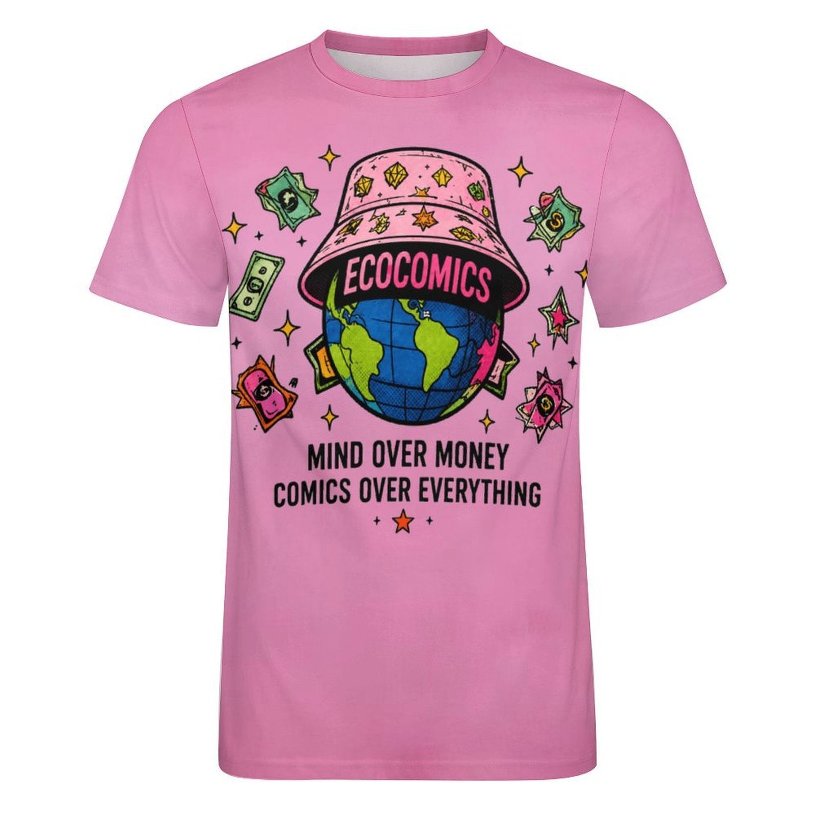 Ecocomics Mind Over Money Cotton T-Shirt Pink