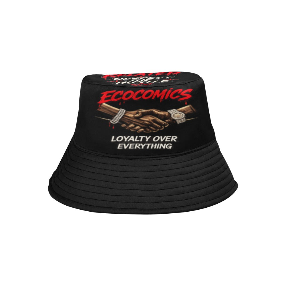 Ecocomics Cash Related Black Bucket Hats