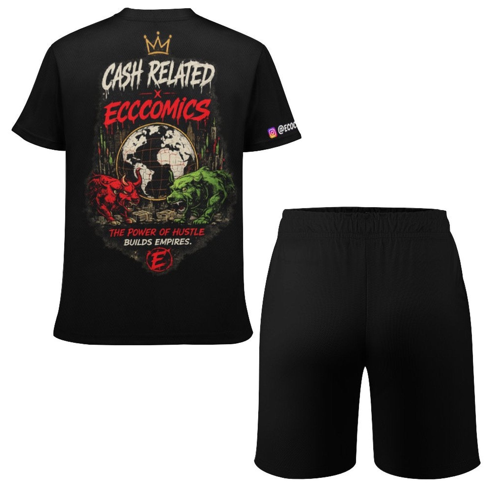 Ecocomics Cash Related Teen T-shirt Set Black