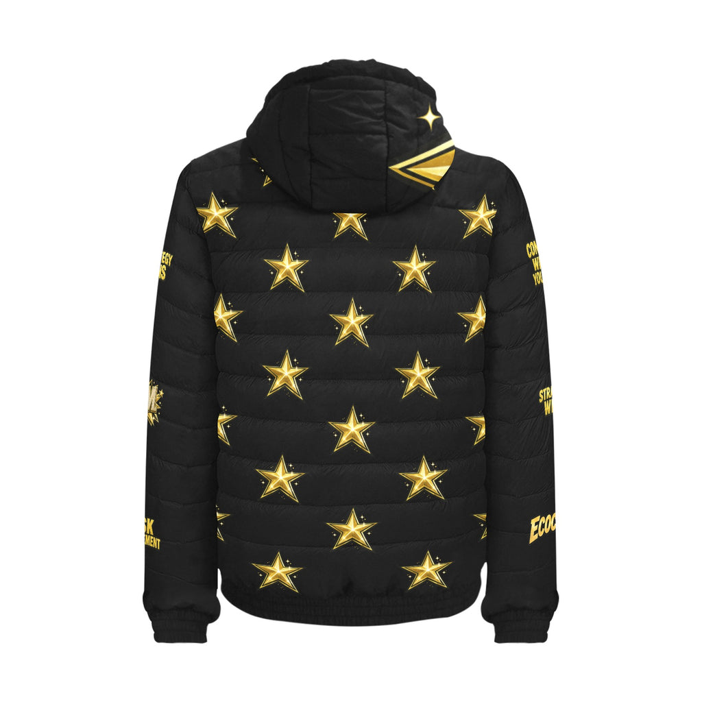 Ecocomic Bubble Jacket All Black Hooded Jacket