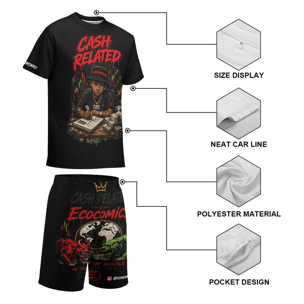Ecocomics Cash Related Teen T-shirt Set Black