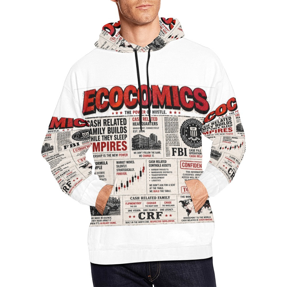learn invest repeat white hoodie (USA Size)