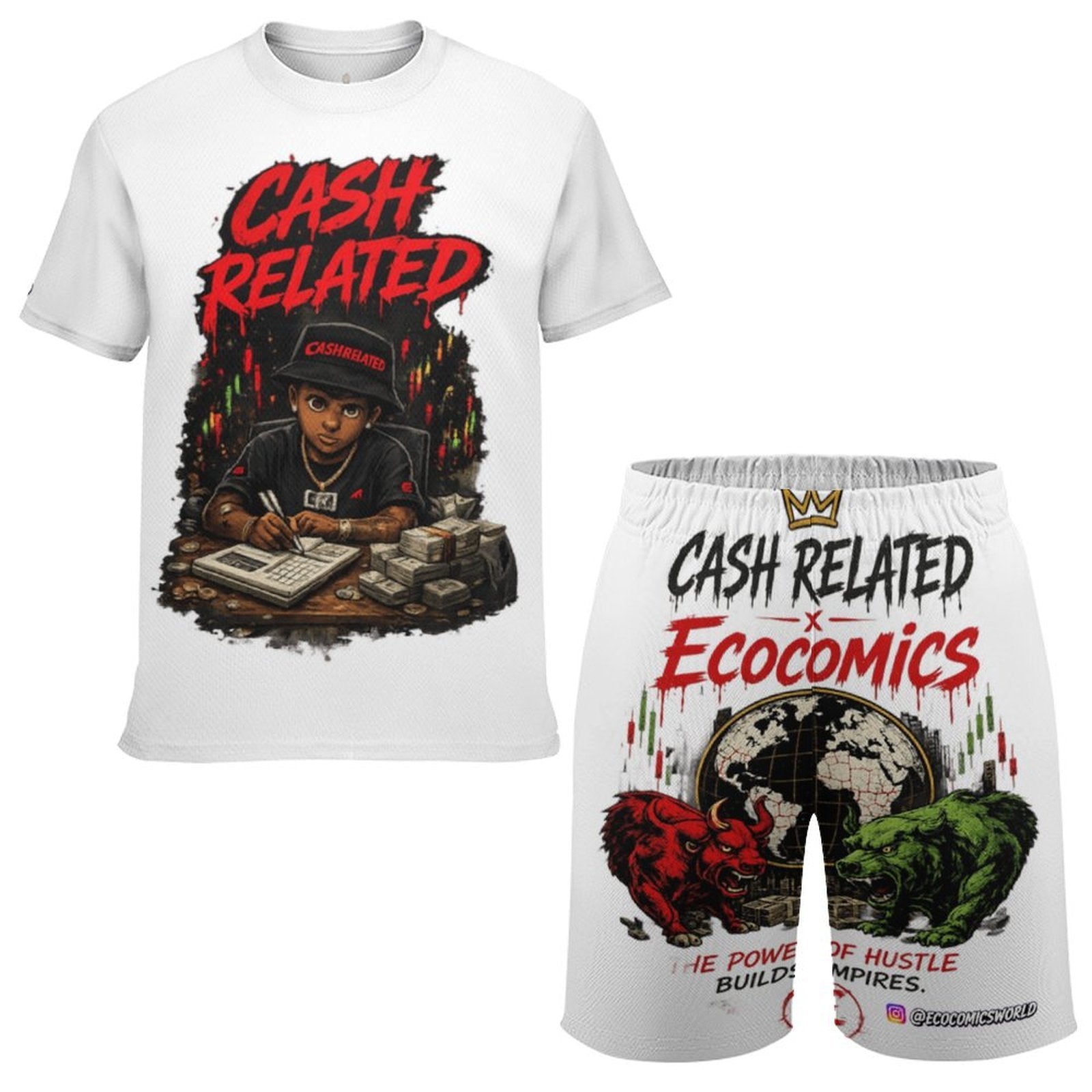 Ecocomics Cash Related Teen T-shirt Set White