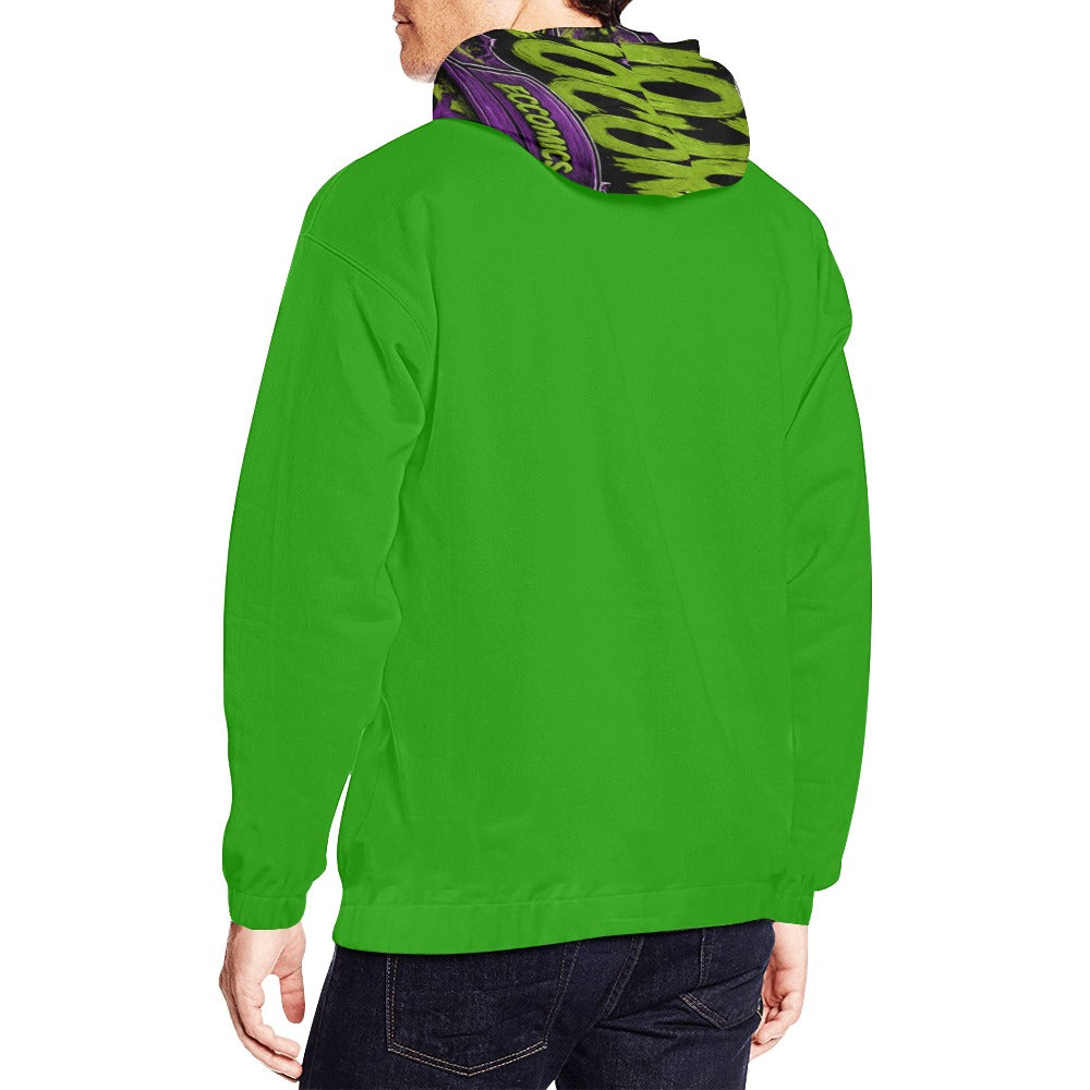 learn invest repeat purple and green hoodie  (USA Size)