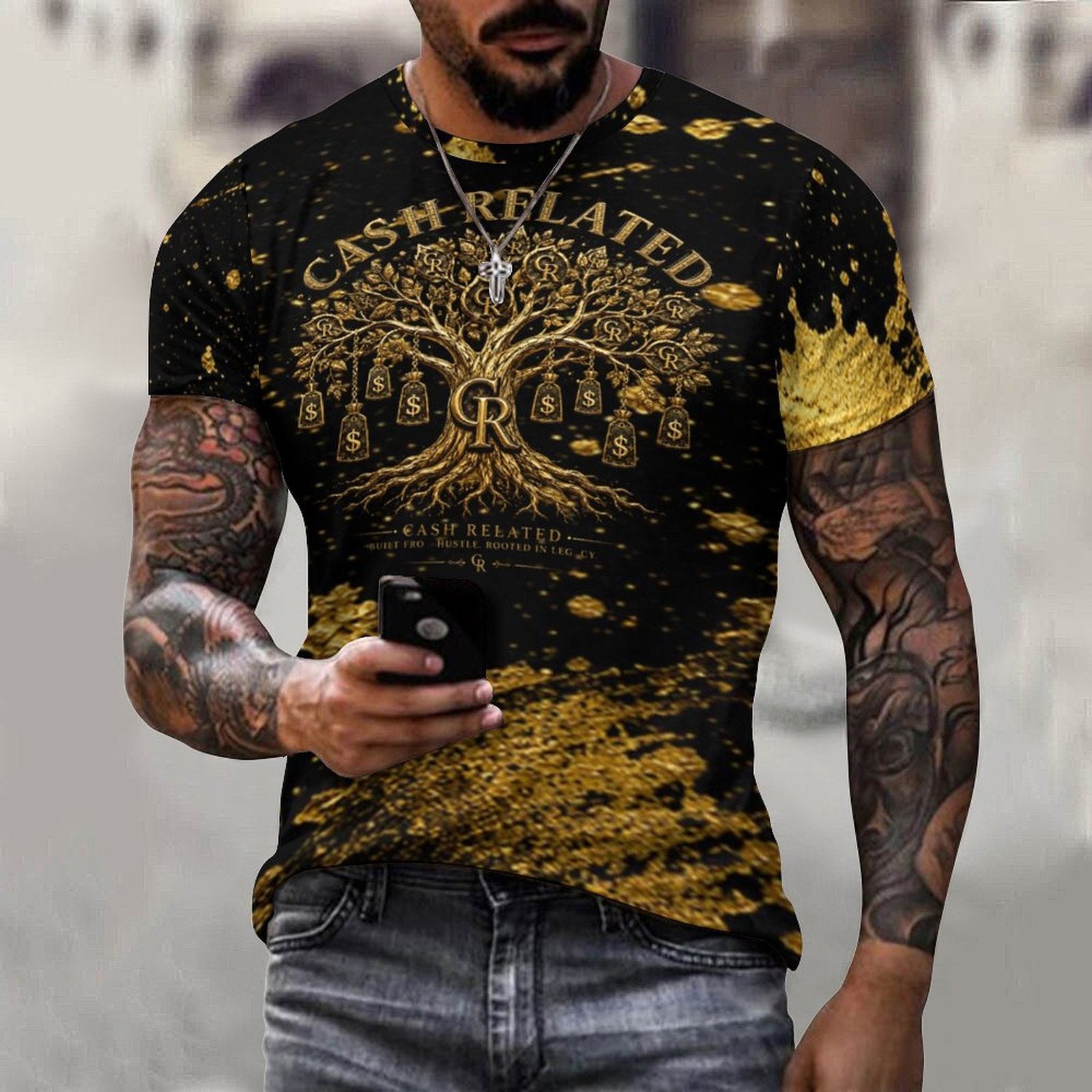Cash Related Tree Cotton T-Shirt
