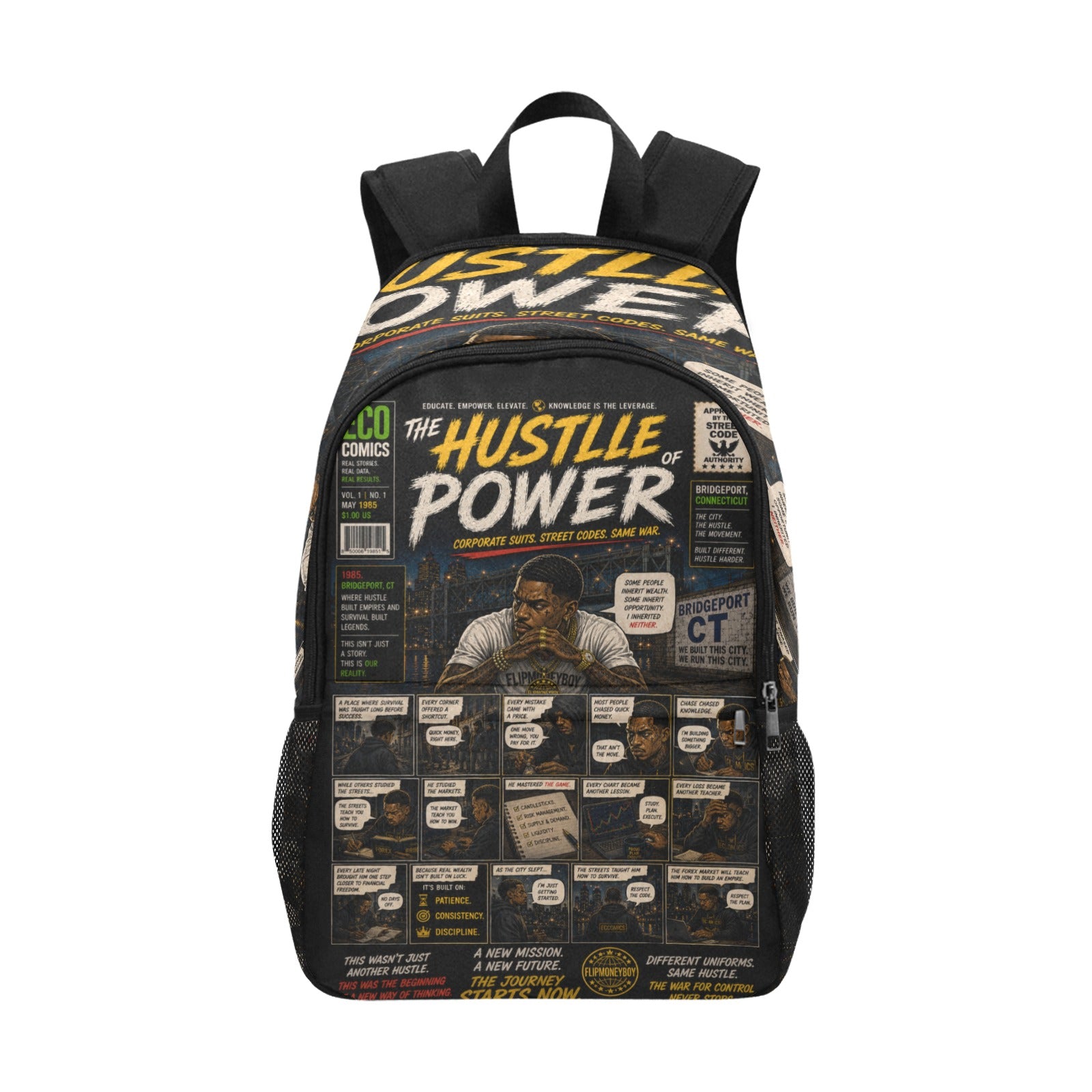 EcoComics "The Power of Hustle" Backpack | Laptop & School Book Bag