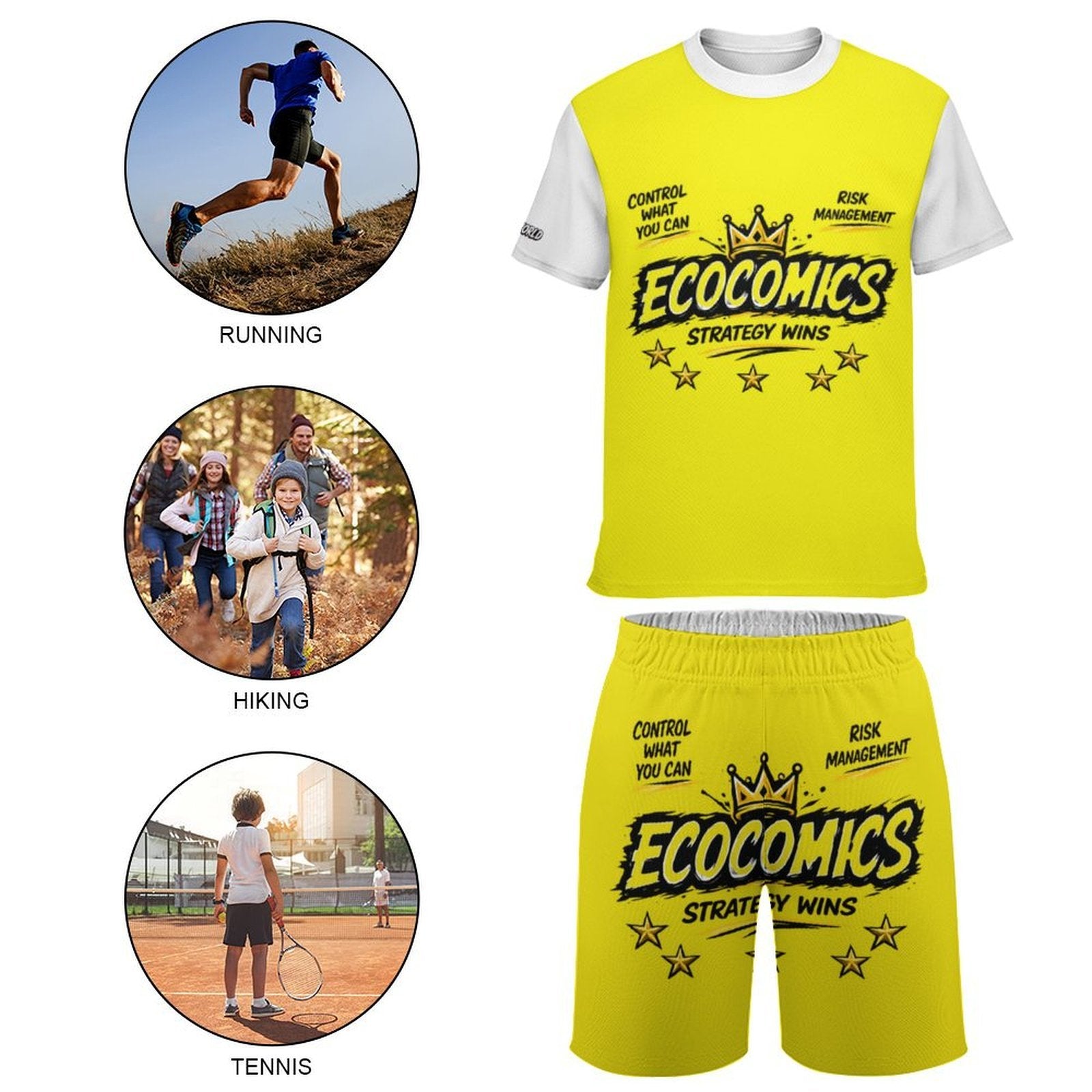 Ecocomics Strategy Wins T-shirt Set White/yellow