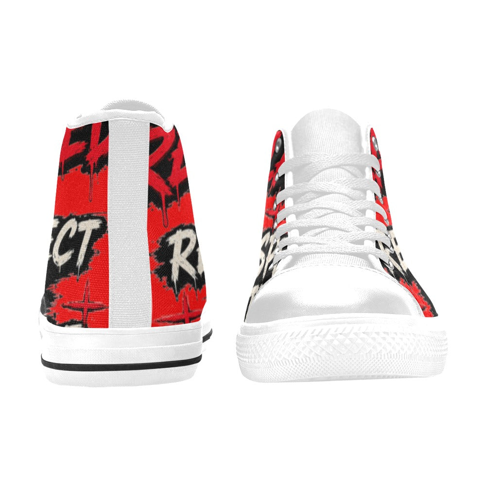 Red Cash Related Repect High Top Canvas Shoes for Kid