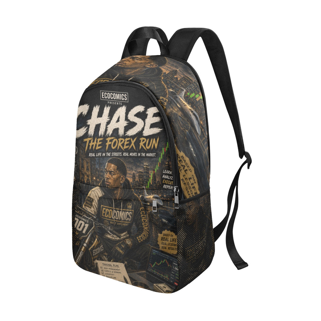 CHASE_The_Forex_Run_EcoComics Fabric Backpack with Side Mesh Pockets