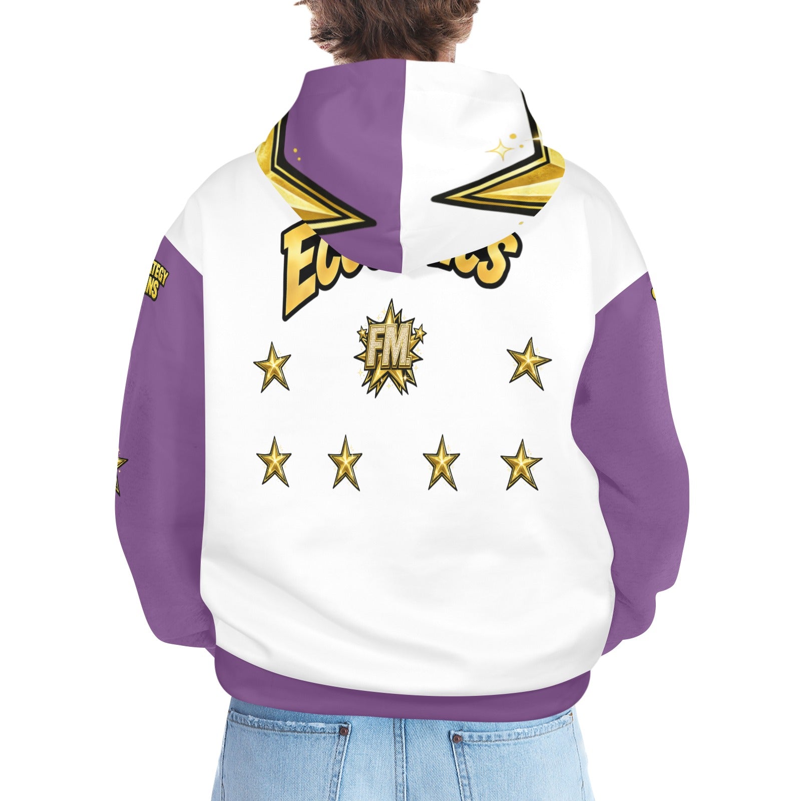 Ecocomics Hoodie White and Purple Men's Hoodie