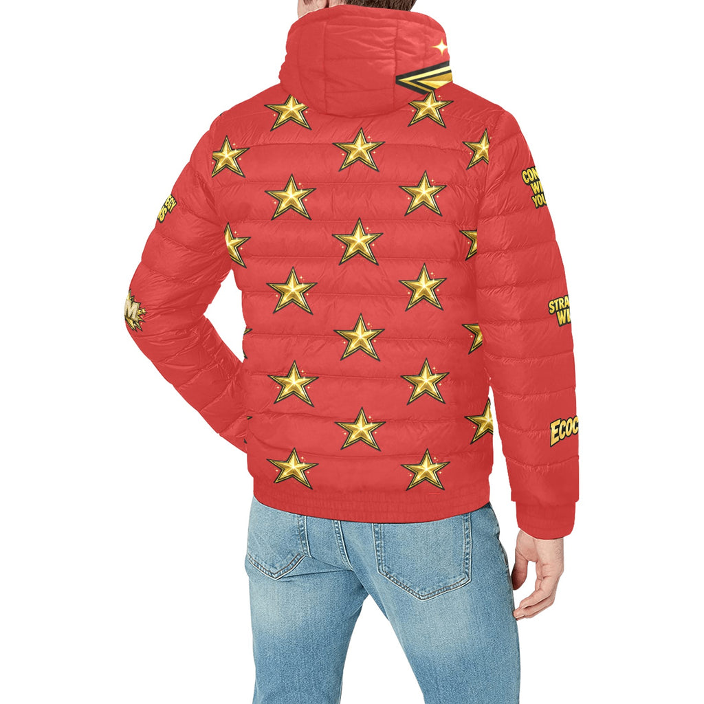 Ecocomic Bubble Jacket All Red Hooded Jacket