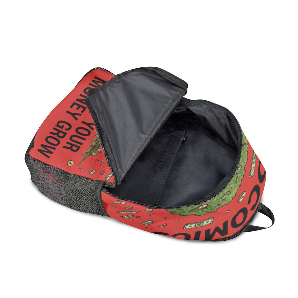 Ecocomics Red Backpack Fabric Backpack with Side Mesh Pockets