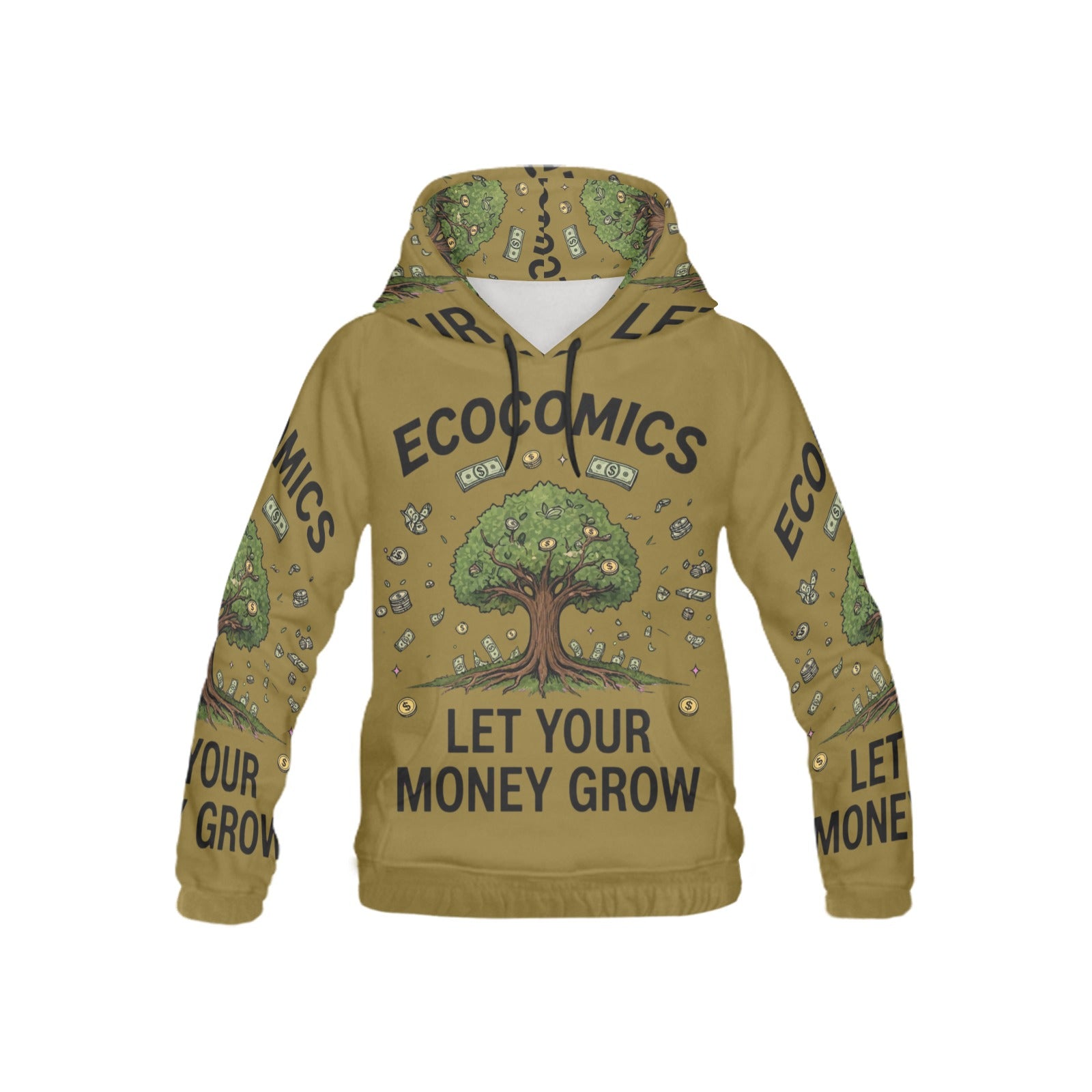 Ecocomics Let Your Money Grow Kids Brown Hoodie for Kid (USA Size)