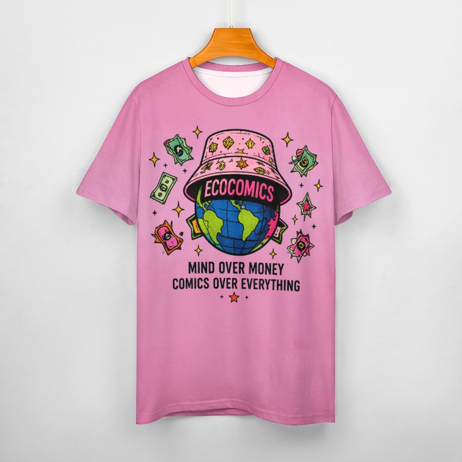 Ecocomics Mind Over Money Cotton T-Shirt Pink