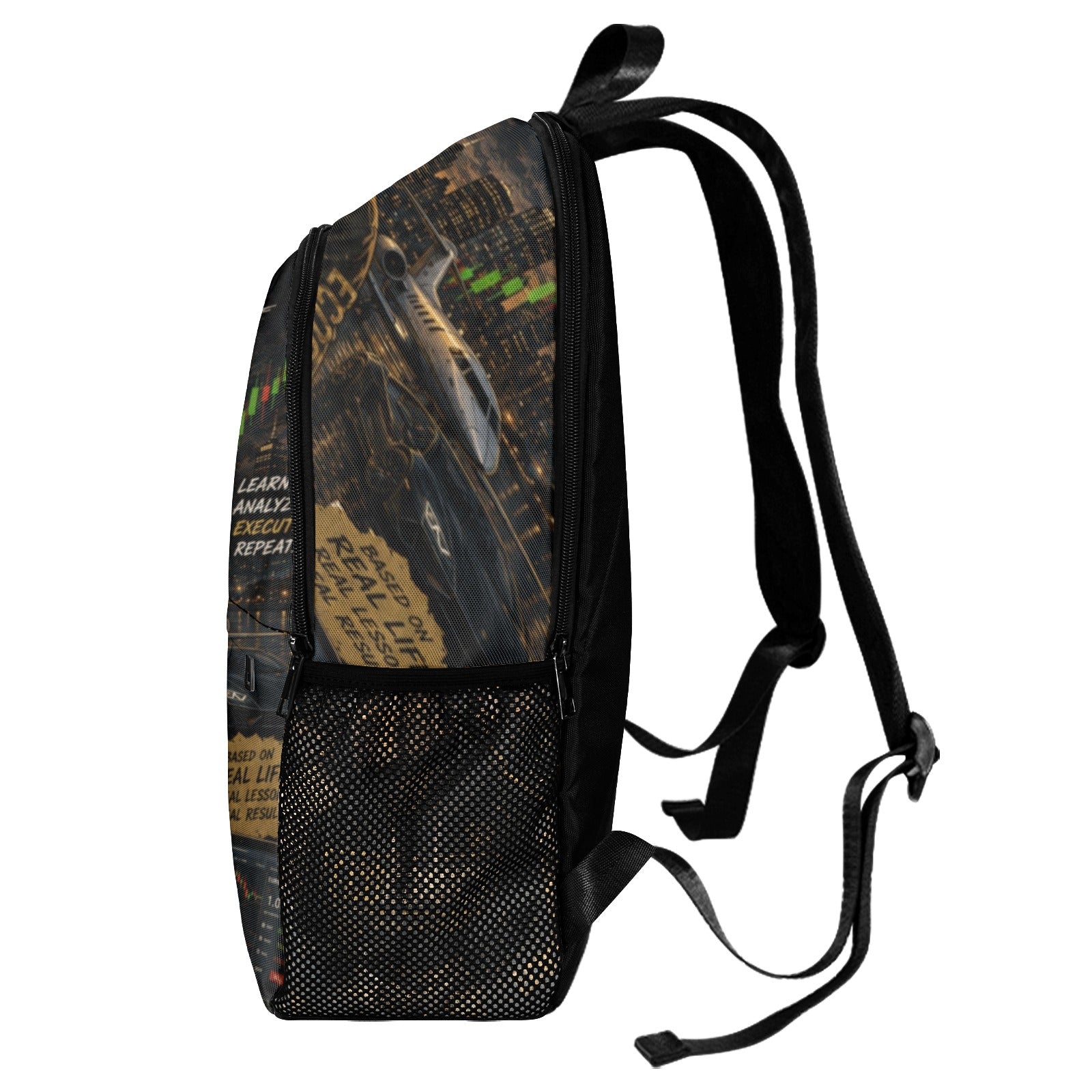 CHASE_The_Forex_Run_EcoComics Fabric Backpack with Side Mesh Pockets