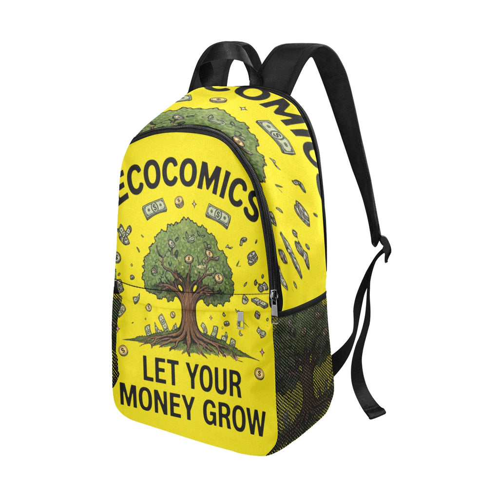Ecocomics Yellow BackPack Fabric Backpack with Side Mesh Pockets