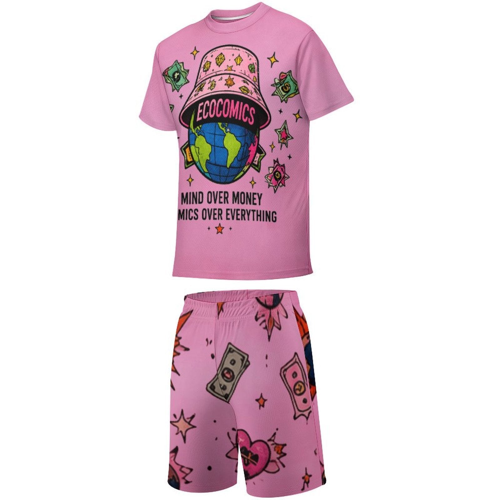 Ecocomics Mind Over Money Teen T-shirt Set Pink