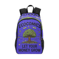 Ecocomics Blue Backpack Fabric Backpack with Side Mesh Pockets