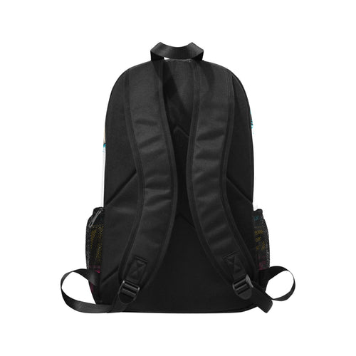 Back To School Fabric Backpack with Side Mesh Pockets