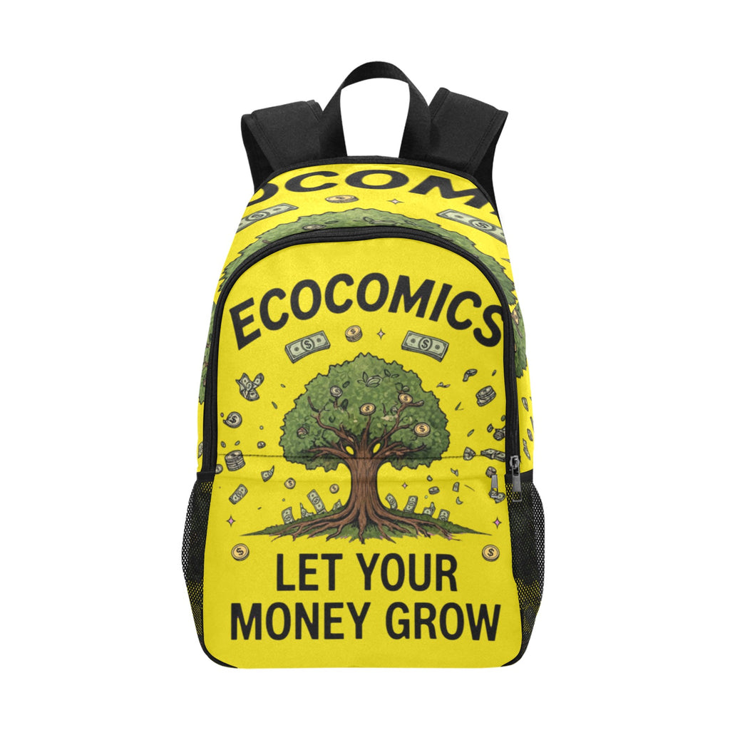 Ecocomics Yellow BackPack Fabric Backpack with Side Mesh Pockets
