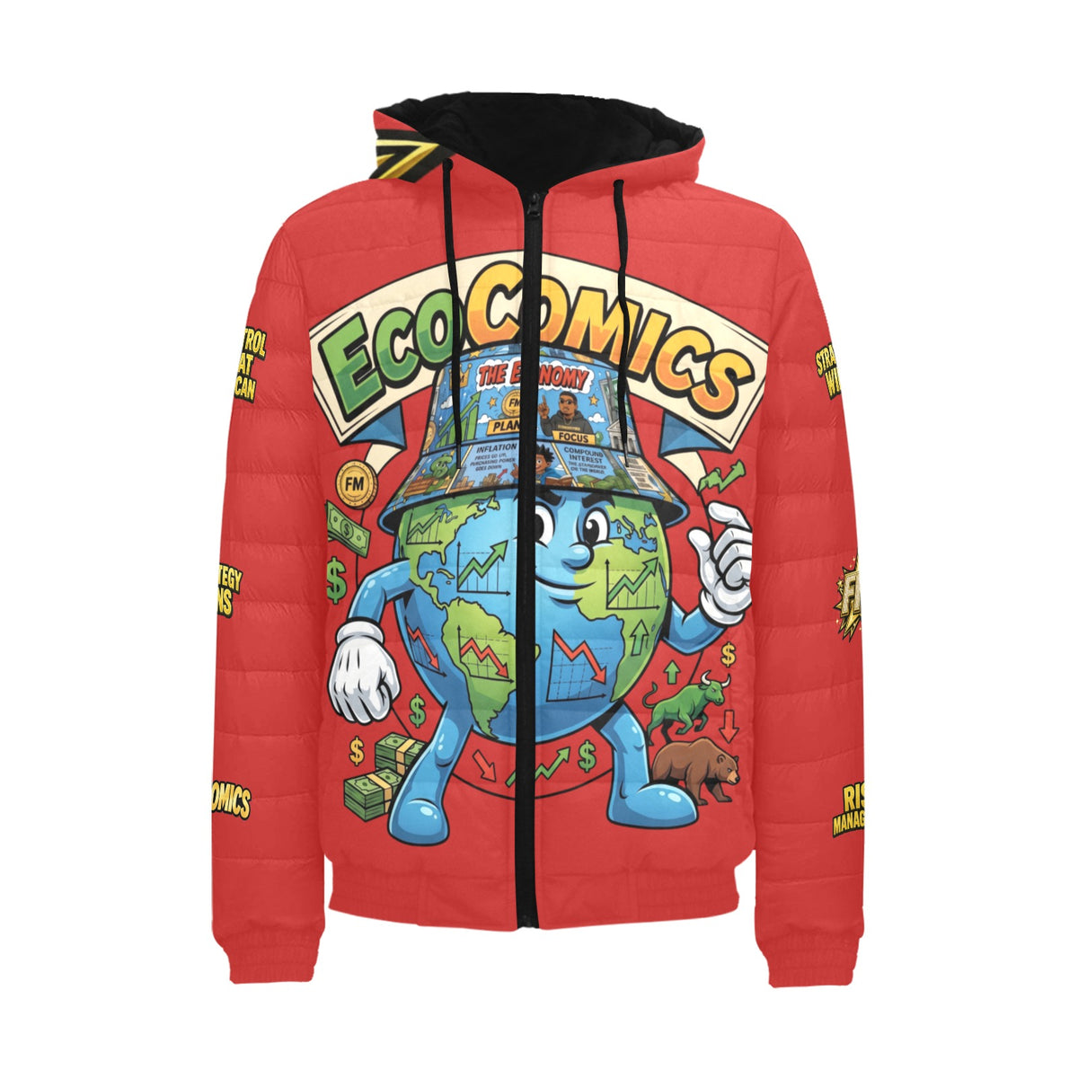 Ecocomic Bubble Jacket All Red Hooded Jacket