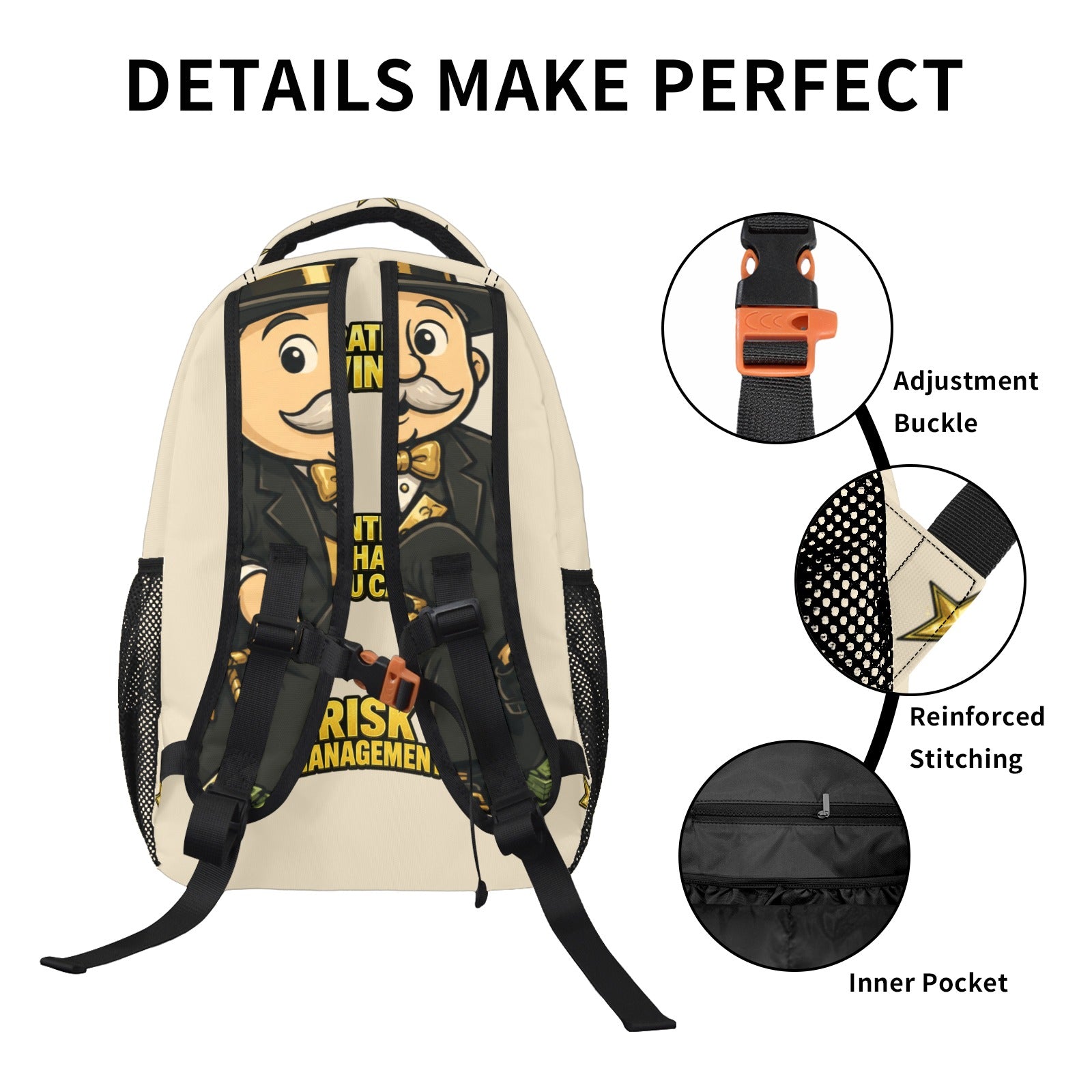 EcoComics Stars BookBag Tan Casual Backpack-Large