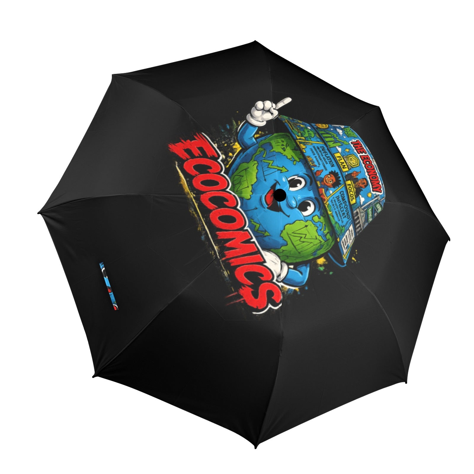 Ecocomics Unbrella Black Semi-Automatic Foldable Umbrella