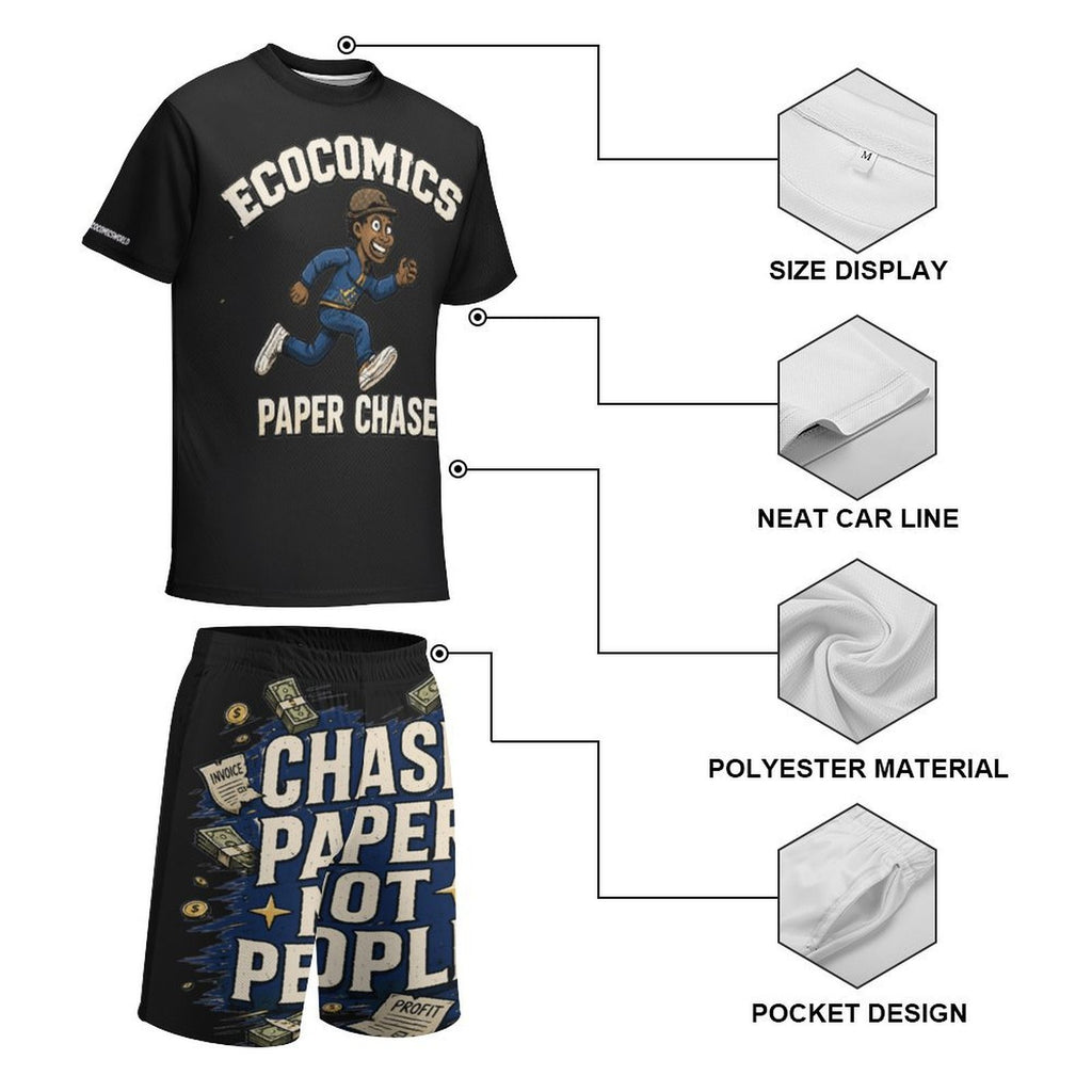 Ecocomics Paper Chaser Black Teen T-shirt Set