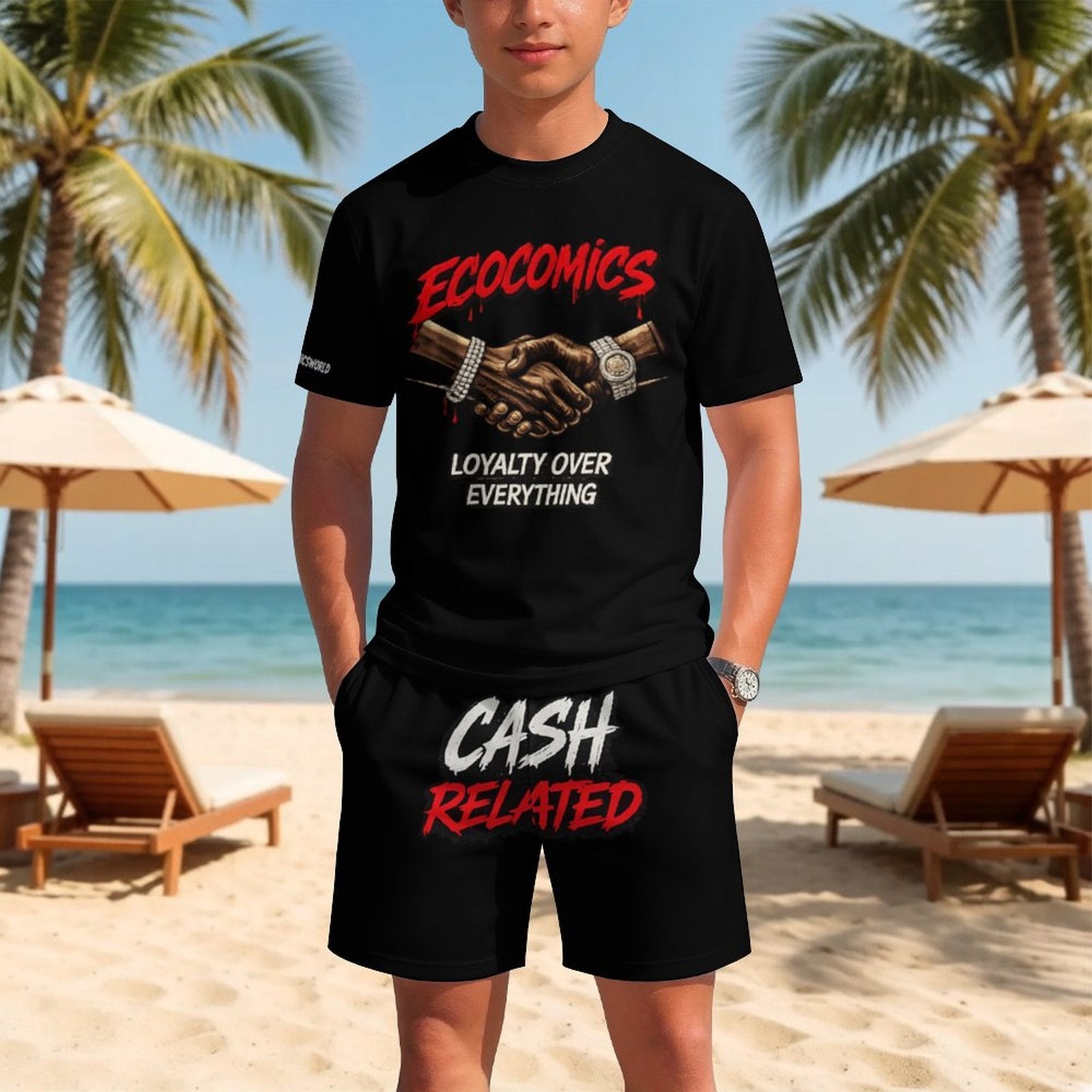 Ecocomics Cash Related Black Teen T-shirt Set