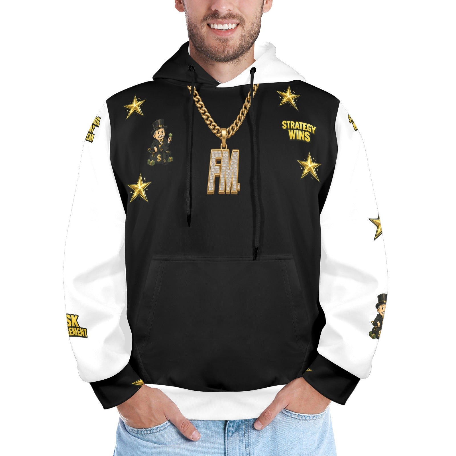 Ecocomics Hoodie Black & white Men's Hoodie