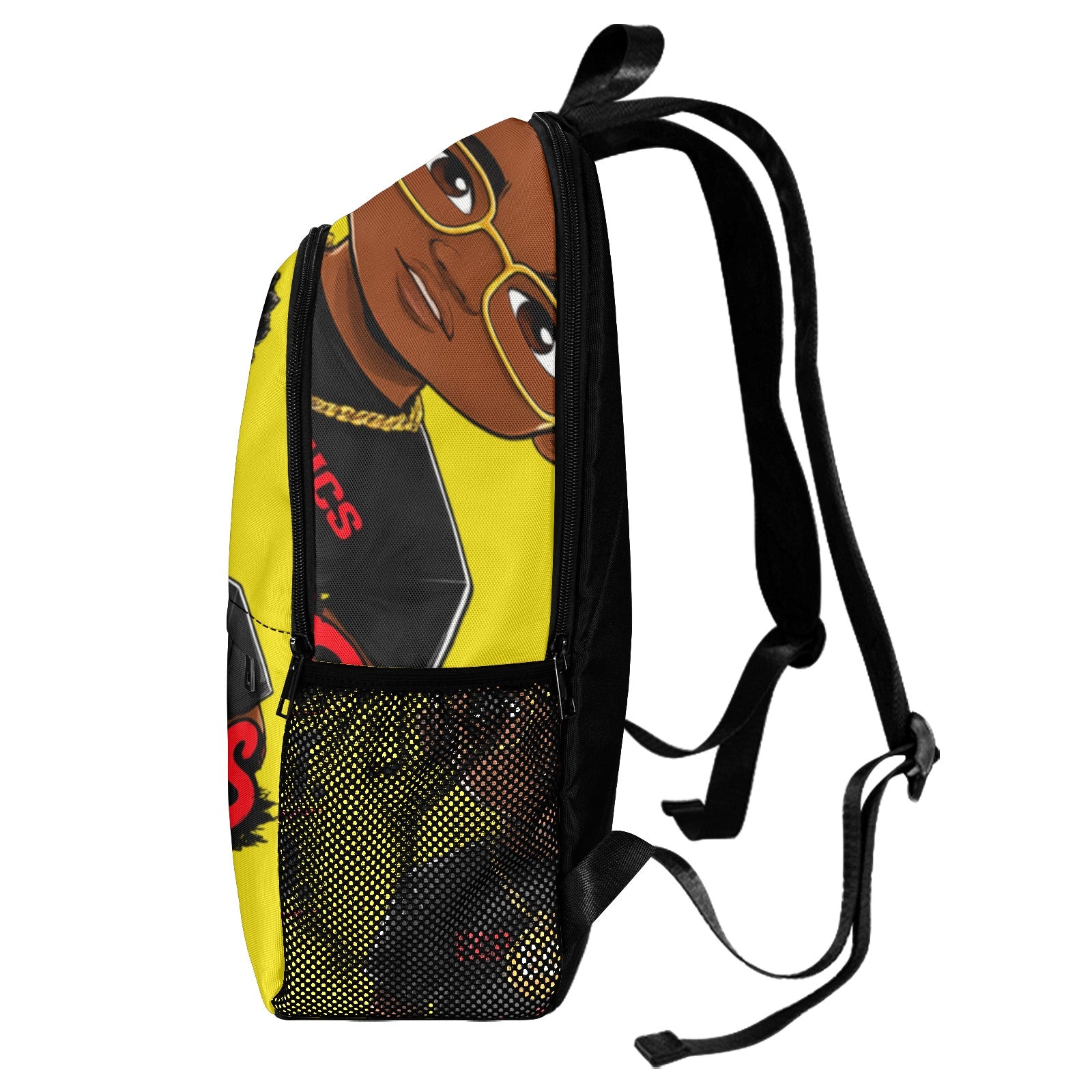Ecocomics Yellow Backpack Fabric Backpack with Side Mesh Pockets