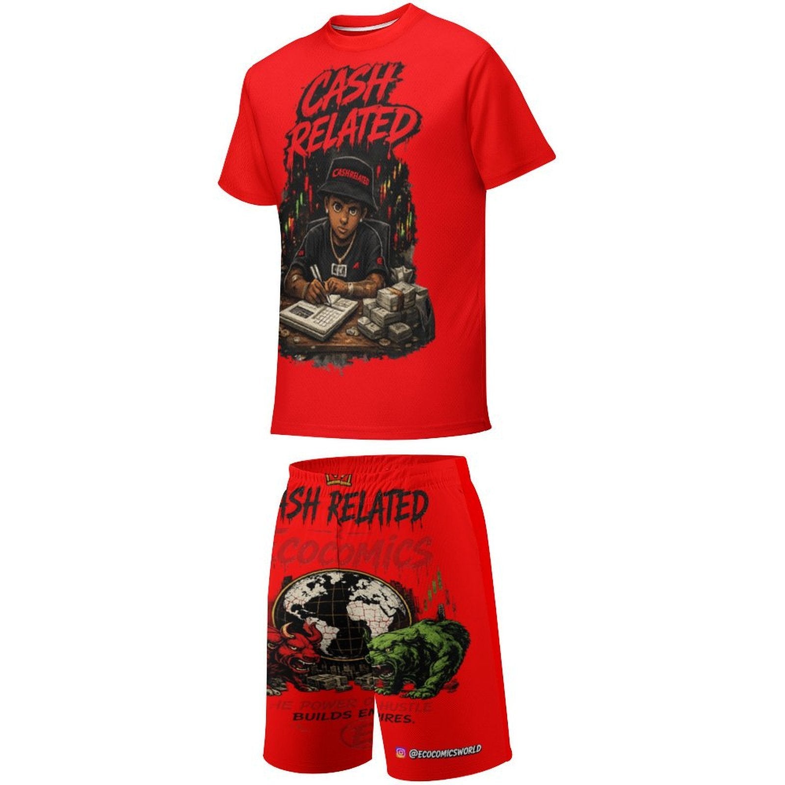 Ecocomins Cash Related Teen T-shirt Set RED