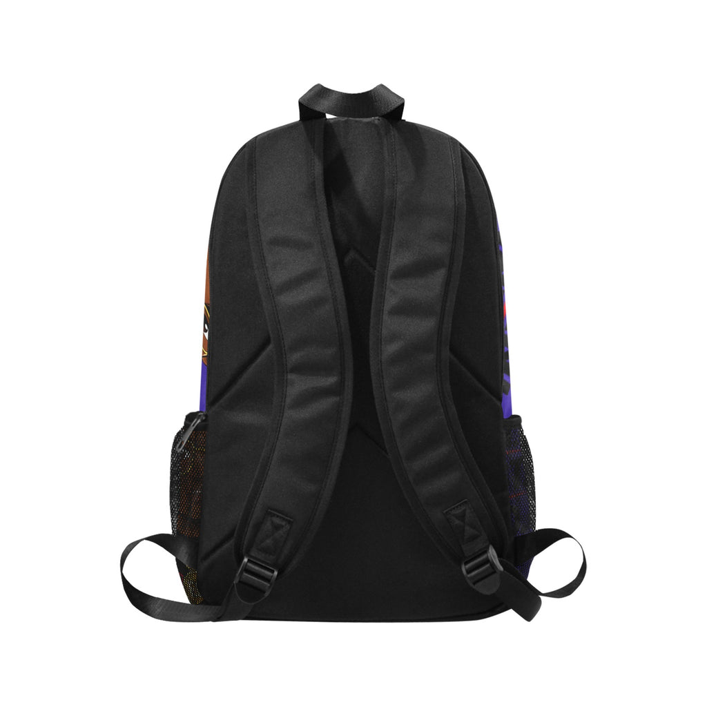 Blue Backpack Fabric Backpack with Side Mesh Pockets