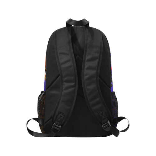 Blue Backpack Fabric Backpack with Side Mesh Pockets