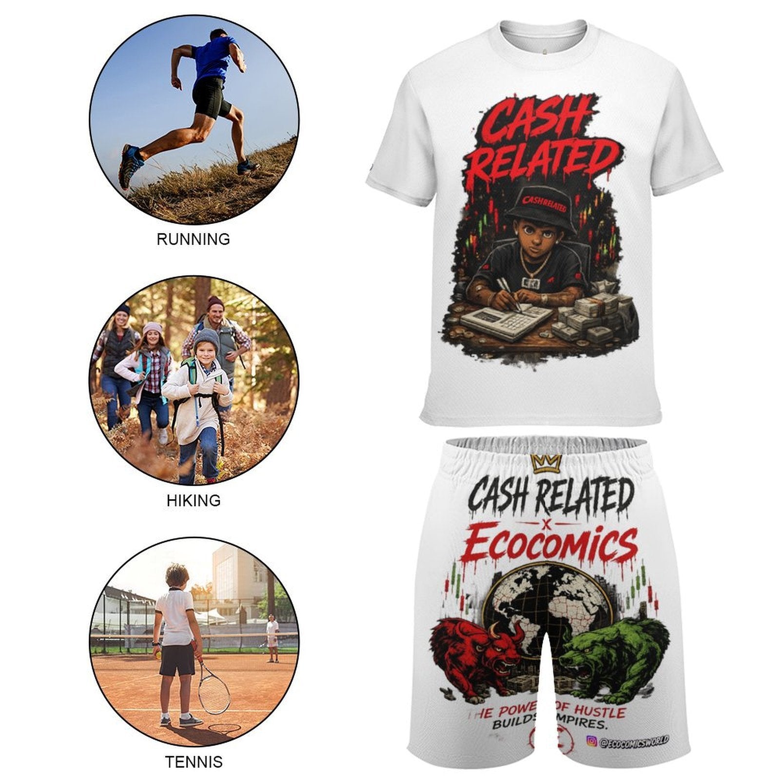 Ecocomics Cash Related Teen T-shirt Set White