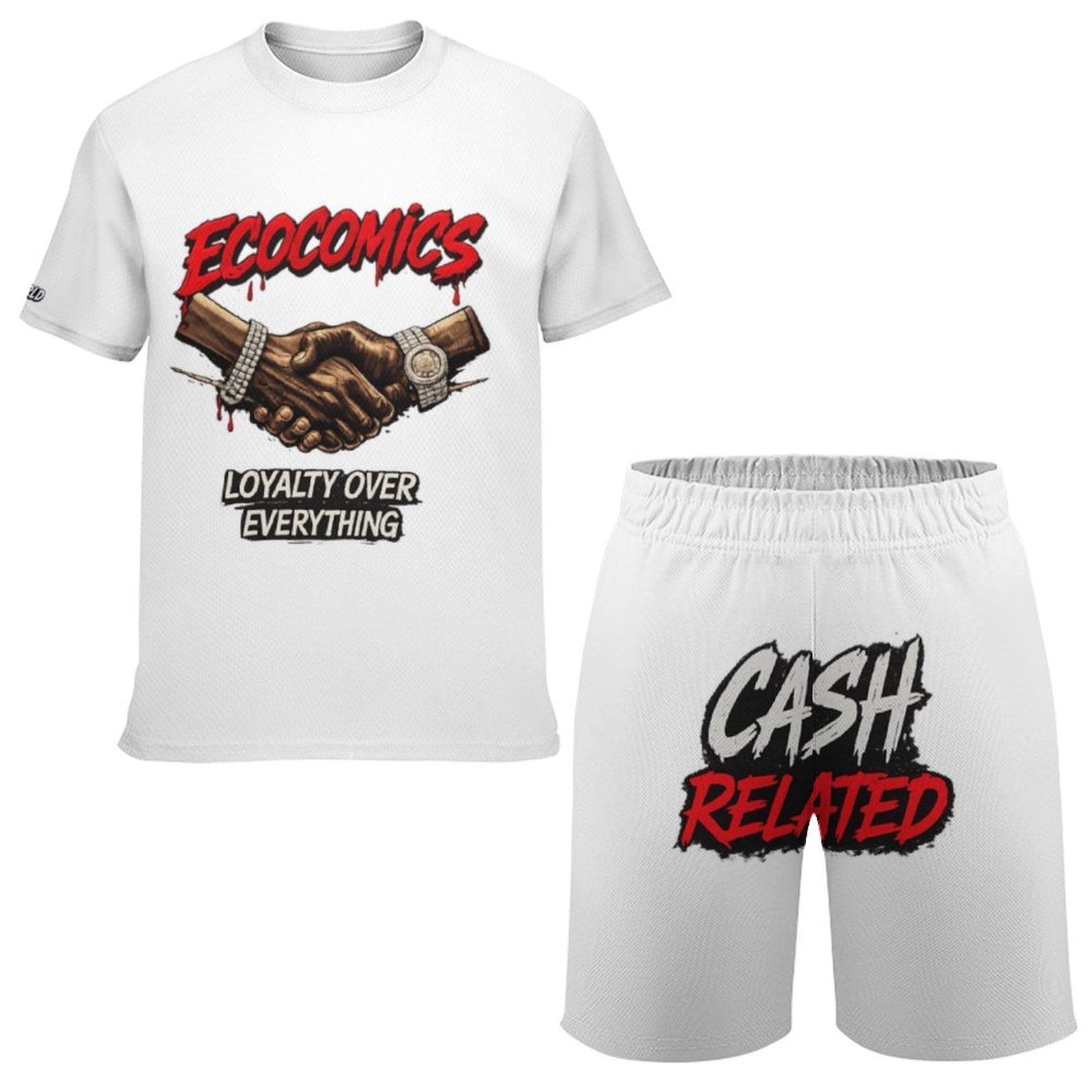 Ecocomics Cash Related White Teen T-shirt Set