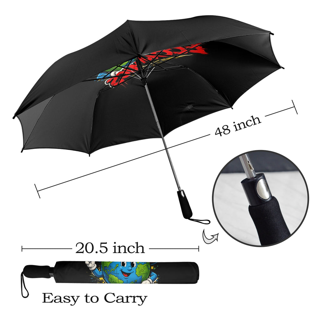 Ecocomics Unbrella Black Semi-Automatic Foldable Umbrella