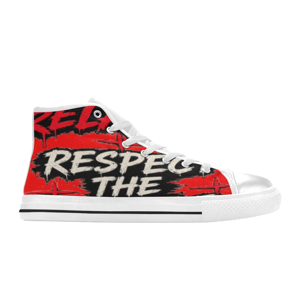 Red Cash Related Repect High Top Canvas Shoes for Kid