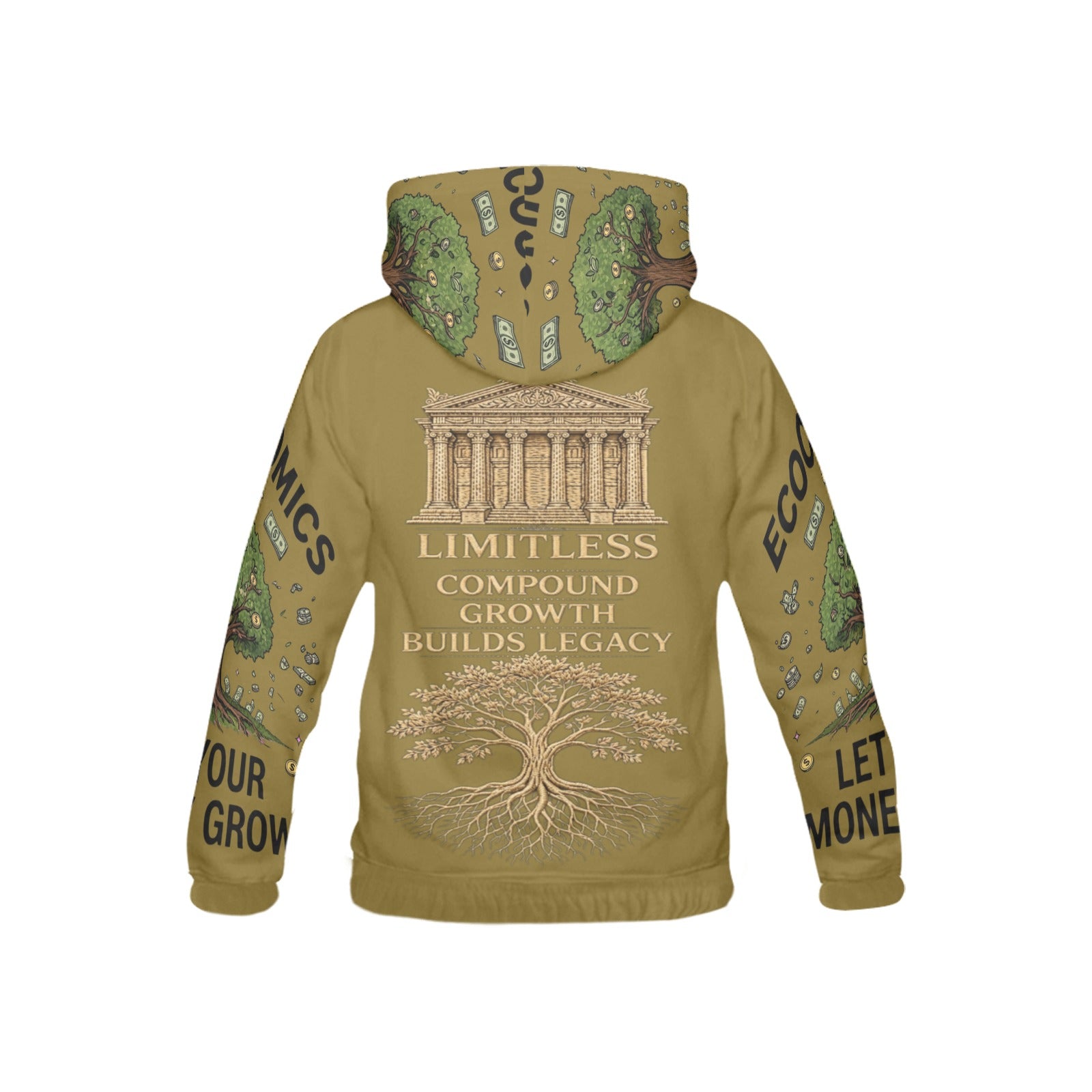 Ecocomics Let Your Money Grow Kids Brown Hoodie for Kid (USA Size)