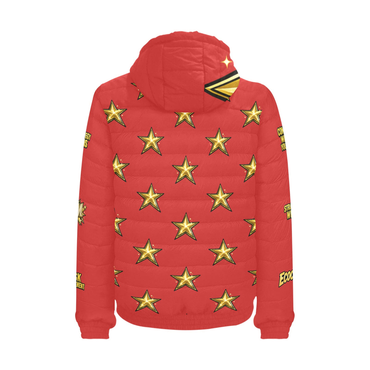Ecocomic Bubble Jacket All Red Hooded Jacket