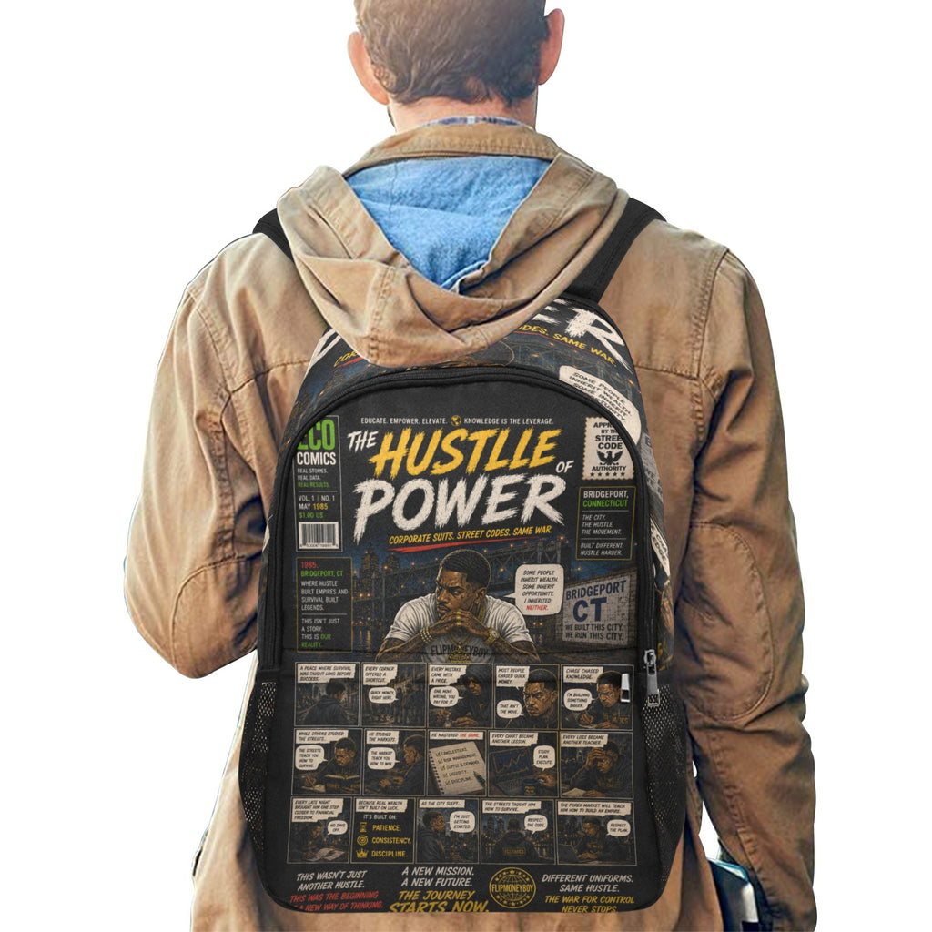 EcoComics "The Power of Hustle" Backpack | Laptop & School Book Bag