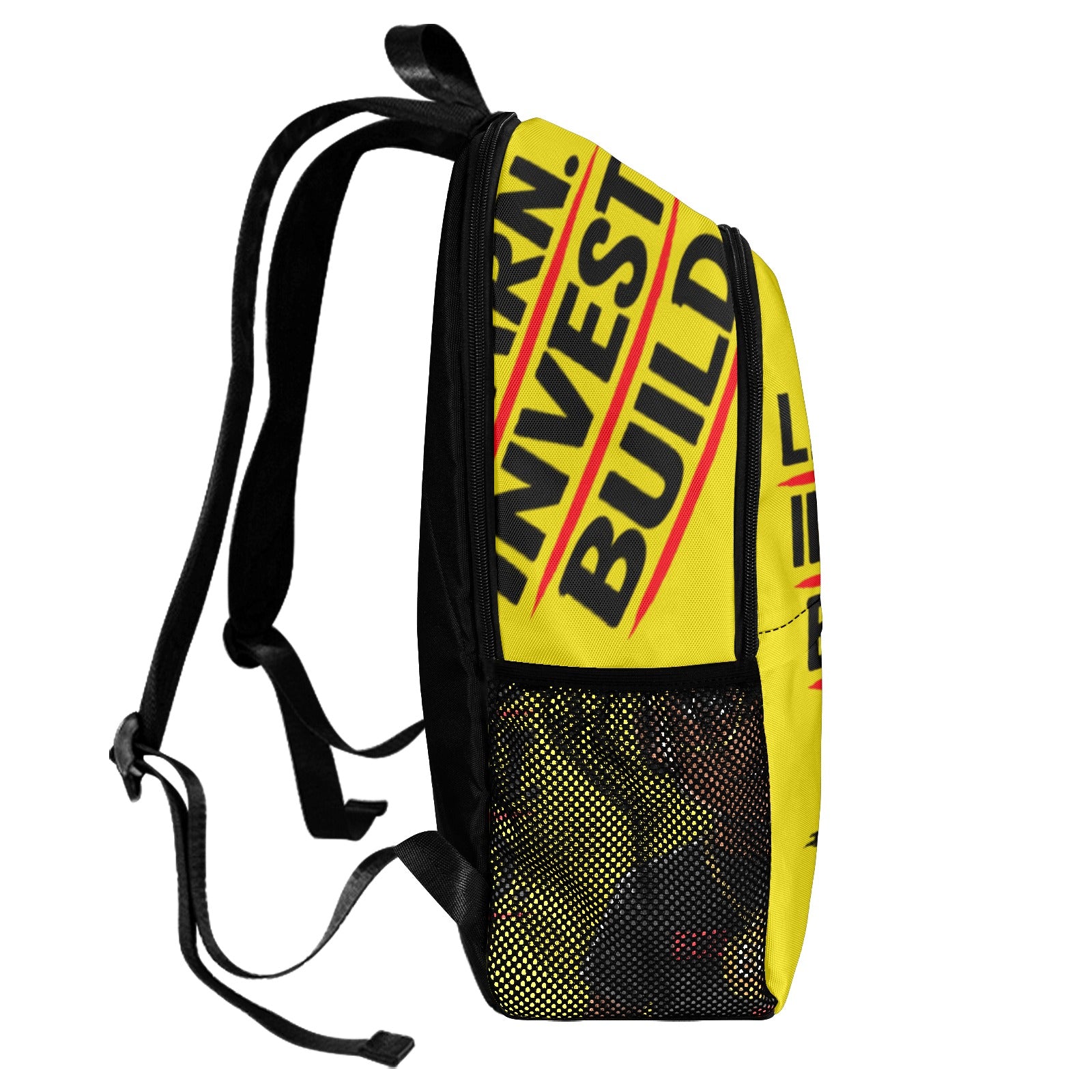 Ecocomics Yellow Backpack Fabric Backpack with Side Mesh Pockets